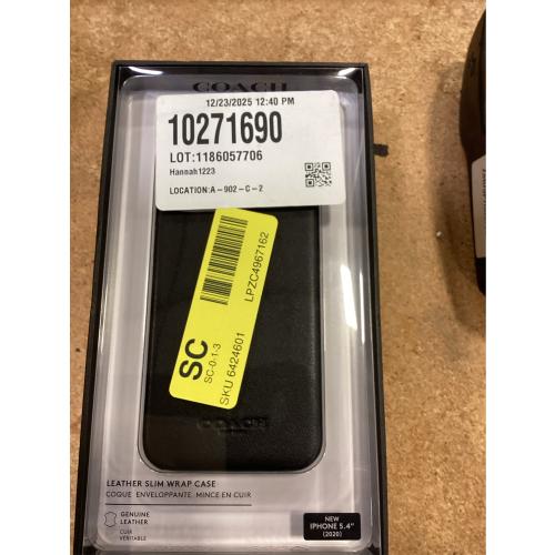 Coach Leather Slim Case for iPhone 12 mini Black