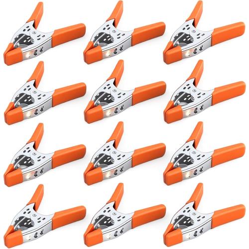 HORUSDY 12-Pack 6 Inch Spring Clamps, Heavy Duty Metal Clamp Set with 2.5-Inch Jaw Opening for Woodworking, DIY, Crafts and Repairs