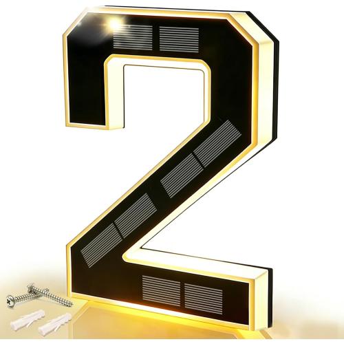 DIBMS 9 Solar Lighted House Numbers for Outside Illuminated Address Sign