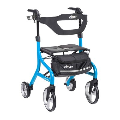 Color Blue Drive Medical Nitro Sprint Rollator - Tall, Folding, Adjustable Height - Blue