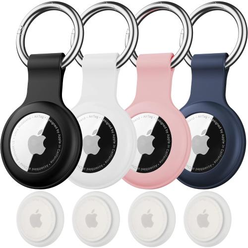 IPX8 Waterproof for AirTag Keychain Holder-4 Pack,with Soft Silicone Case