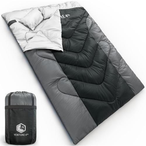 VENTURE 4TH Backpacking Sleeping Bag – XXL, Double and Single Sizes - Lightweight Warm & Cold Weather Sleeping Bags for Adults, Kids & Couples – Ideal for Hiking, Camping & Outdoor Adventures