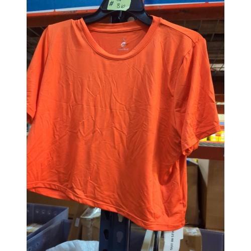 Size S UINKE Women's Pima Cotton Workout Short Sleeve Shirts Loose Athletic Crop Tops Gym Casual Cropped T-Shirt