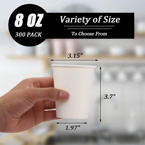 Lamosi 300 Pack Paper Cups 8 oz, Disposable Coffee Cups, Paper Coffee Cups