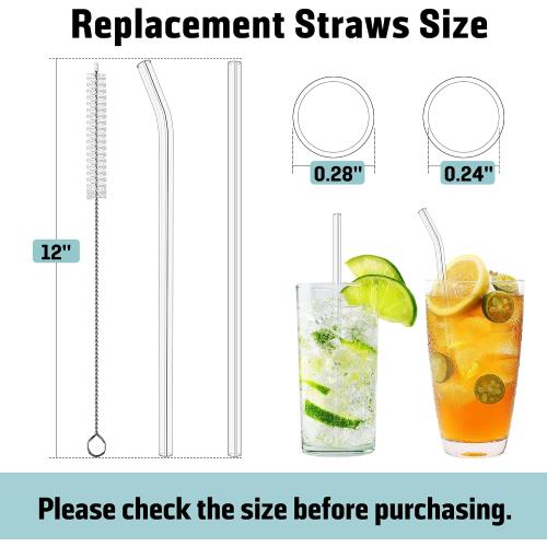 PROOCI 10-Pack 12 Reusable Straws for Stanley & Yeti 30oz-40oz Cup Tumbler