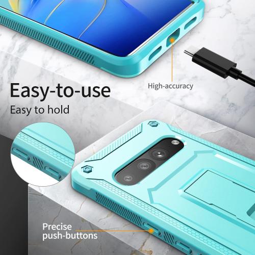 URBANITE for Google Pixel 7 Pro Case, Military Grade Rugged Shockproof Protective Cover with Kickstand (Sky Blue)