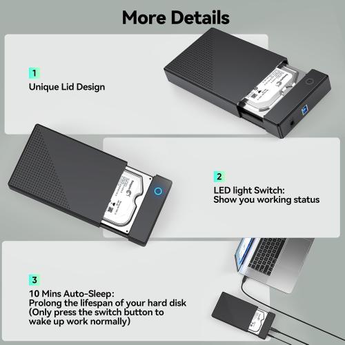 3.5 Hard Drive Enclosure, USB 3.0 Internal/External Hard Drive Case