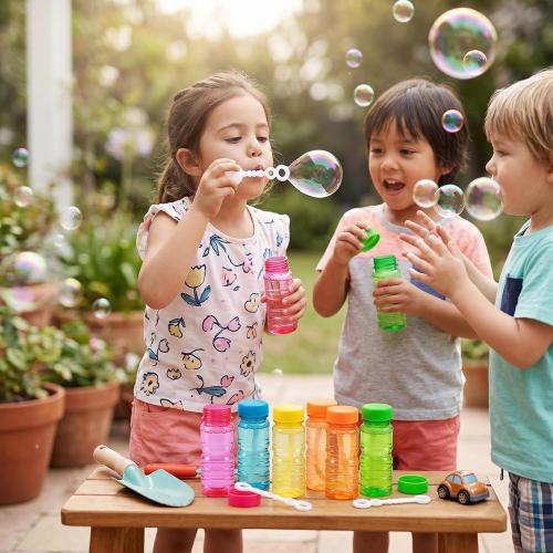novelinks 12 Pack 4oz Big Bubble Bottles, Bubble Blowing Solution for Kids