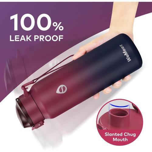 WEMEET 32oz Water Bottle with Removable Straw and Spout Lid Two Ways to Drink, 18/10 Stainless Steel Insulated Water Bottle, BPA-Free, Leak Proof, Double wall, for Sports, Gym