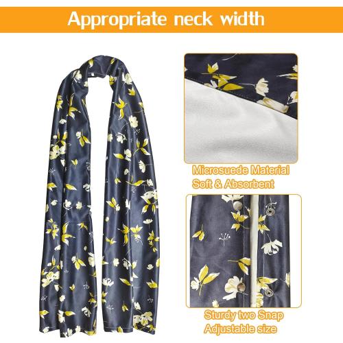 VOPHIA 2 Pack Adult Bib Dining Scarf for Women Microsuede Washable Reusable Food Clothing Protectors Dining Mouth Towel Scarf