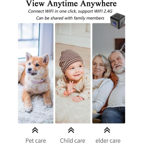 Spy Camera Hidden Camera WiFi,HD1080P Mini Wireless Camera, Small Motion Detection Camera, Night Vision Cameras for Home Security with App