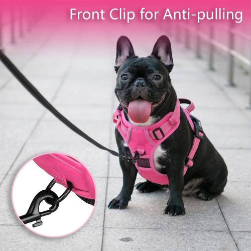 PoyPet No Pull Dog Harness, Reflective Vest with 2 Leash Clips & Handle
