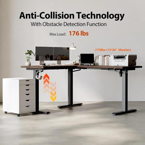 Agilestic L Shaped Standing Desk Adjustable Height, 59 Inch, Rustic Brown