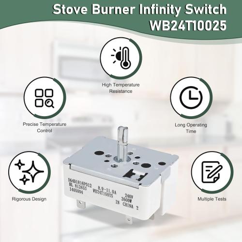 Wb24t10025 Infinite Switch Replace for GE Stove Parts, 8 Inch