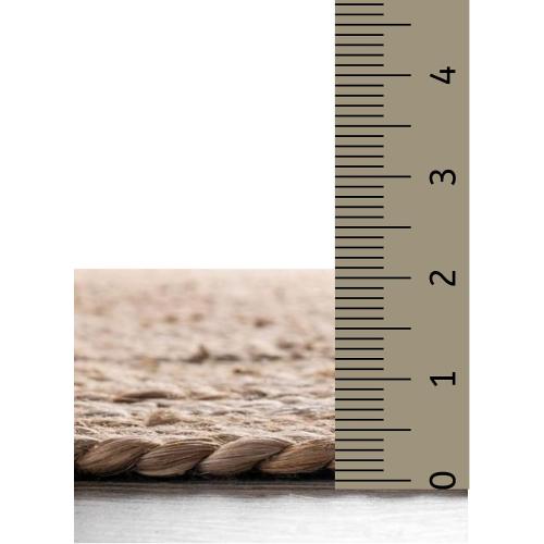 Boho Braided 1.5x3 Area Rug - Jute Natural Fiber Half Round Rug