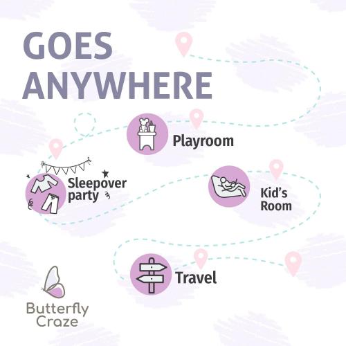 Butterfly Craze Floor Pillow Cover Plush Folding Lounger Bed Cushion Case