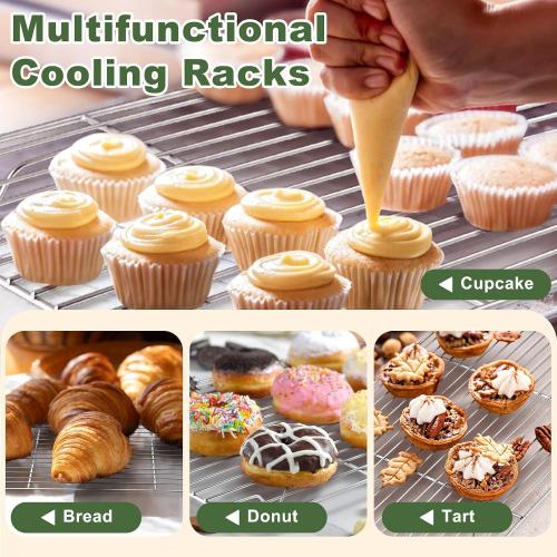 TeamFar Baking Sheet with Rack Set, 3 Pans   3 Racks, 16/12.5/10.5 Inch