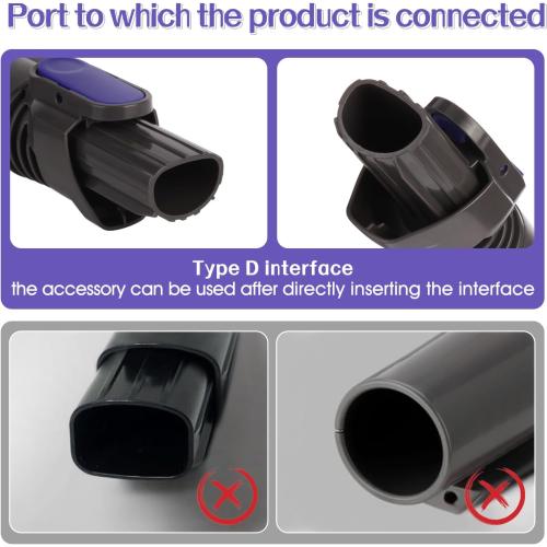 Vacuum Crevice Tool Brush Replacement Parts Compatible with Shark Pet Cordless Stick IX141 IZ162H IZ163H IZ362H IZ562H IZ140 IZ142 UZ145 Removable two-in-one Tool Brush Attachments for D-Shaped Vacuum
