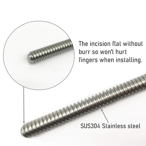 2PCS 400mm（15.75 Inches）Tr8x2 Lead Screw with T8 Brass Nut (Acme Thread, 2mm Pitch, 1 Start, 2mm Lead) for LCD DLP SLA 3D Printer Z Axis and CNC Machine