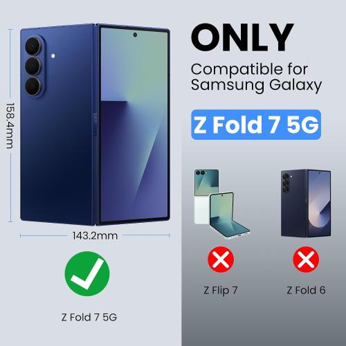Nillkin Samsung Galaxy Z Fold 7 Magnetic Case, with Hinge Protection Front Cover Slim, Compatible with Magsafe, Frosted Shield Protective Case for Galaxy Z Fold 7 5G (Black)