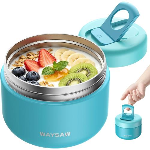 14 oz Kids Thermo for Hot Food, Leakproof Insulated Vacuum Jar/Blue