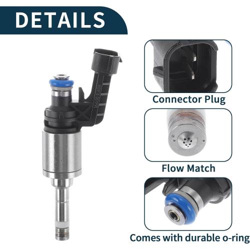Fuel Injector for Infiniti QX56 5.6 2011-2013 Flow Match No.16600-1LA0A Fuel Nozzle Black Silver Tone 1 Pc