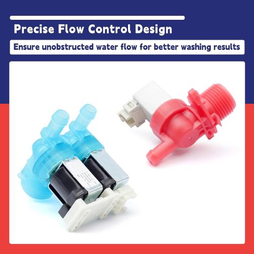 W11688994 & W11688995 Washer Cold and Hot Water Inlet Valve Set 1/2 in Threaded NPT Replacement for Whirlp Washing Machine Parts Replace W11486360 W11486361
