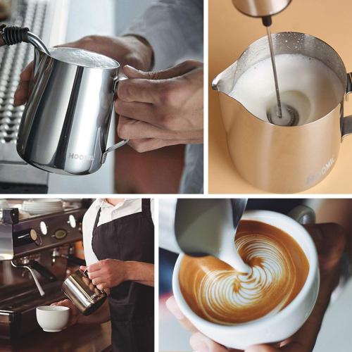 HOOMIL Milk Frothing Pitcher, 32oz, 304 Stainless Steel - Silver