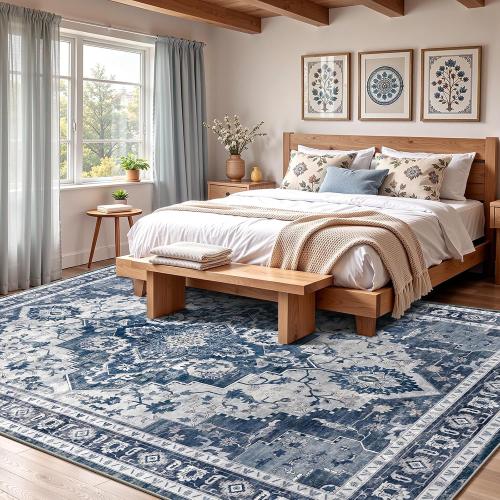 6x9 Area Rugs Living Room Rug: Soft Vintage Washable Rug