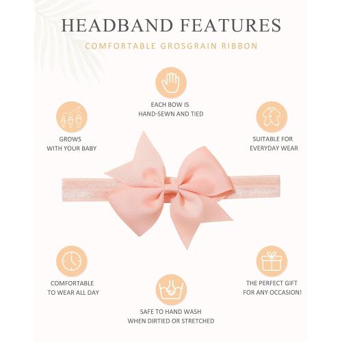 jollybows 40pcs Baby Girls Hair Bows Headbands Newborn Bows
