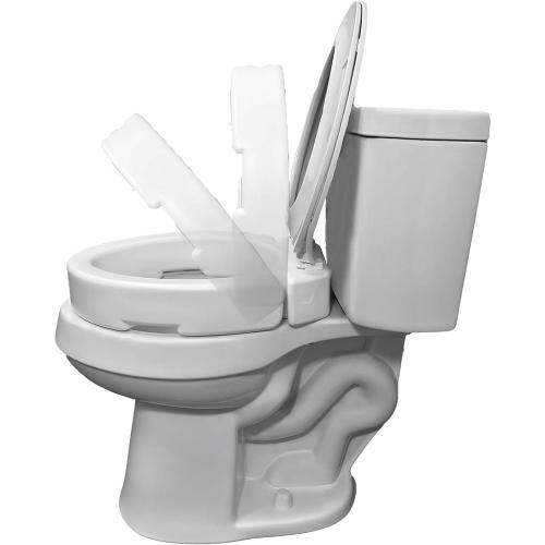 Carex Hinged Round Raised Toilet Seat Riser, Adds 3.5 Inches of Height, 300 lbs Capacity, Elevating and Raising Seat for Elderly and Handicap, Universal, Slip-Resistant, White.