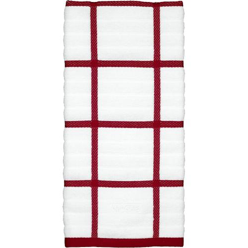 All-Clad Checked Kitchen Towel: Highly Absorbent, Super Soft Long Lasting - 100% Cotton, 17x30 Tea Towel for Cleaning & Drying Dishes, Pans, Glassware, or Countertops, (2-Pack), Chili