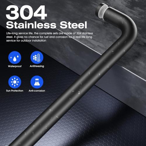 Ranbo 24 Inch Shower Door Handle, Single-Sided Towel Bar, Matte Black