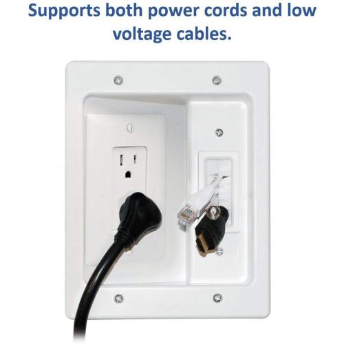 Legrand – OnQ in-Wall Cable Management Kit for Power & Low Voltage Cords – Hides TV or Display Cables Retrofit Behind The Wall – UL Listed TV Cord Hider w/DIY Install & Included Hardware – HT2102WHV1