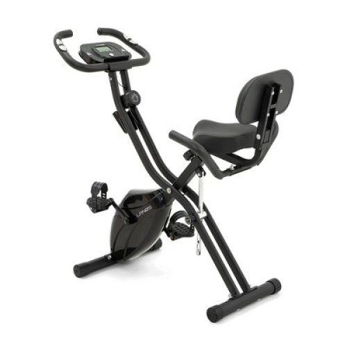 Color Black Lanos Portable 2 In 1 Foldable Exercise Workout 10 Level Adjustable Intensity X Bike Machine for Home with Precision Balanced Flywheel, Black