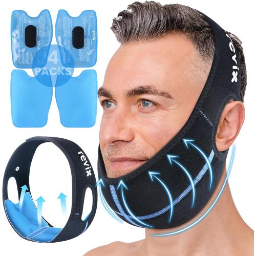 REVIX Wisdom Teeth Ice Pack Head Wrap for Face, Jaw & Chin Relief, Black