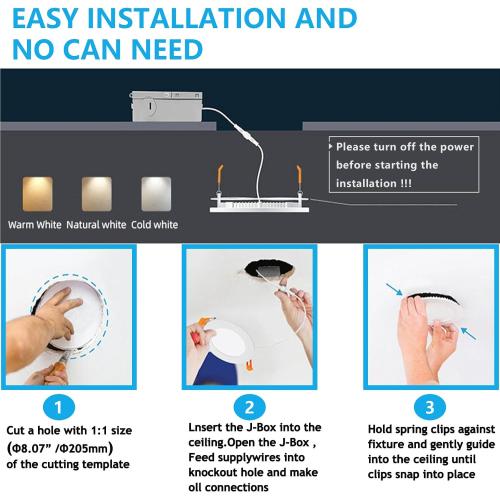 6‑Packs 8 Inch Recessed Light J‑Box, Ultra‑Thin Can‑Killer Canless