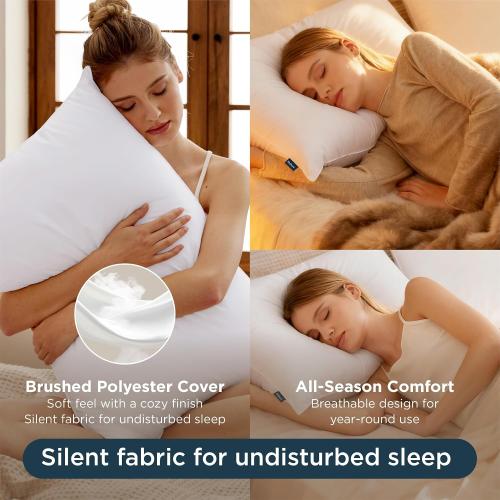 Bedsure King Size Pillows Set of 2 - King Size Bed Pillows 2 Pack for Sleeping, Soft and Supportive, Hotel Quality, Original Down Alternative Filling for Side, Back Sleepers