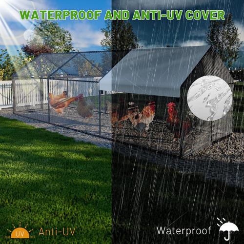 NUGRIART Metal Chicken Coop 79x40x40, Portable Chicken Run with Cover