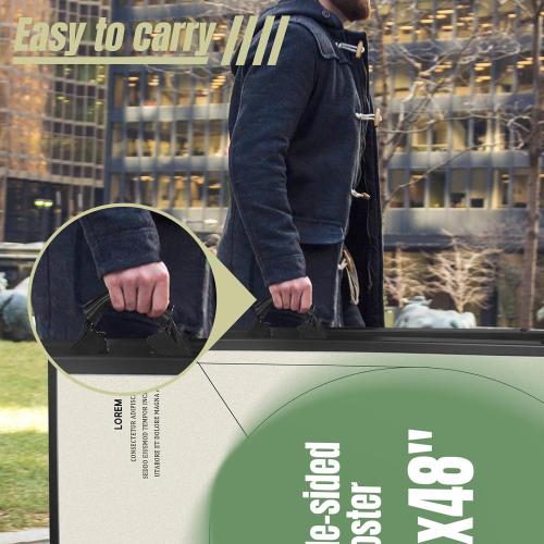 A Frame Sign 36x 48'' Sandwich Board Heavy Duty Double-Sided Sidewalk Signboard Folding Holder Outdoor Pavement Sign for Businesses Store Signs (Frame only),Black
