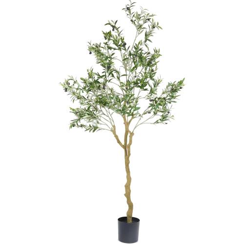 Tall Faux Olive Tree，7ft（84in） Realistic Potted Silk Artificial Indoor with Green Leaves and Big Fruits for Home Office Living Room Bedroom Stairs Foyer Decor.