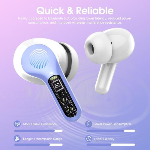 Wireless Earbuds, Bluetooth 5.4 Headphones HiFi Stereo, Bluetooth Earbuds
