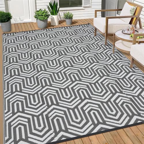 Garvee Outdoor Rug Large Waterproof Reversible Patio Rug