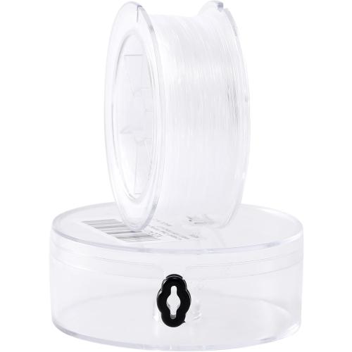 KONMAY Clear Fishing Wire with Case, 50 Yards 0.8mm Monofilament Nylon Fishing Line, Invisible Craft String for Hanging Ornaments, Decorations, Crafting, Balloon Arch, Beading and Jewelry Making