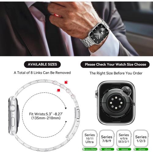 Metal Band Compatible with Apple Watch Bands for Men Women