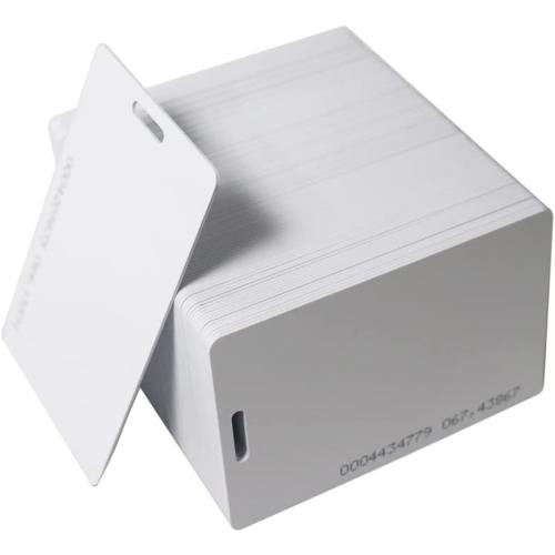100 PCS 125KHz RFID Proximity ID Cards with Slot Hole Punch Key Token Tag Card for Entry Access Control System for Electronic Door Cabinet Lock EM4100 TK4100 Read-Only