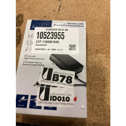 Insignia™ - 3,000 MA 5’ Universal AC Adapter for High-Output Devices - Black