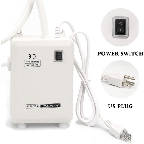 Bottled Water Dispenser Pump System - 20ft 110V AC US Plug Water Dispensing Pump with Single Inlet - Compatible Use with Coffee/Tea Machines, Water Dispensers, Refrigerators, Ice Makers