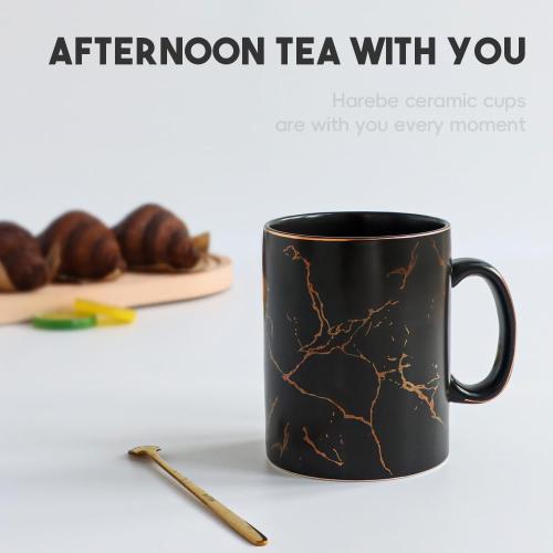 harebe 24 OZ Ceramic Extra Large Black Coffee Mug with Handle,Oversized Hot Tall Latte Mugs,Dishwasher Safe Big Capacity Giant Mug for Men Women