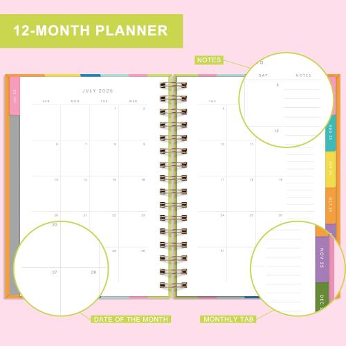 And Per Se Student Planner 2025-2026, Academic Planner July 2025 - June 2026, 8.5 × 6.2, Weekly & Monthly Lesson Plan for Students with Colorful Tabs & Stickers (Joyful Wave)